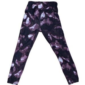 Gaia Chic Medium Black Pink Active Work Out Full Length Leggings with Pockets